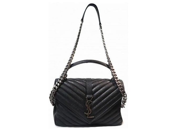 Autre Marque Classic Monogram Medium Satchel gesteppt Schwarz - Ansicht 3