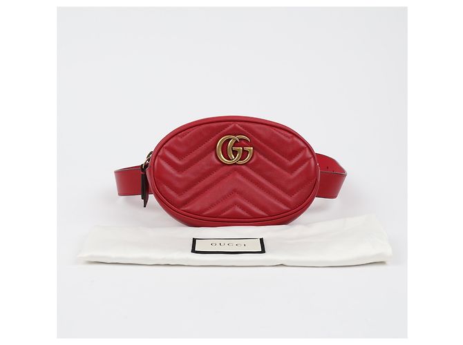Gucci GG Marmont Matelassé Gürteltasche Rot - Ansicht 2