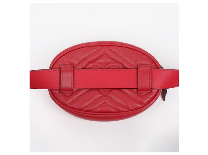 Gucci GG Marmont Matelassé Gürteltasche Rot - Ansicht 4