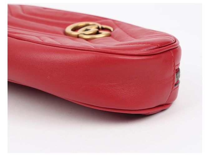 Gucci GG Marmont Matelassé Gürteltasche Rot - Ansicht 9