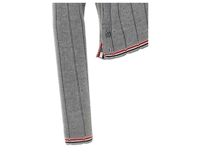 Thom Browne Merinowolle V-Ausschnitt Cardigan Grau - Ansicht 7