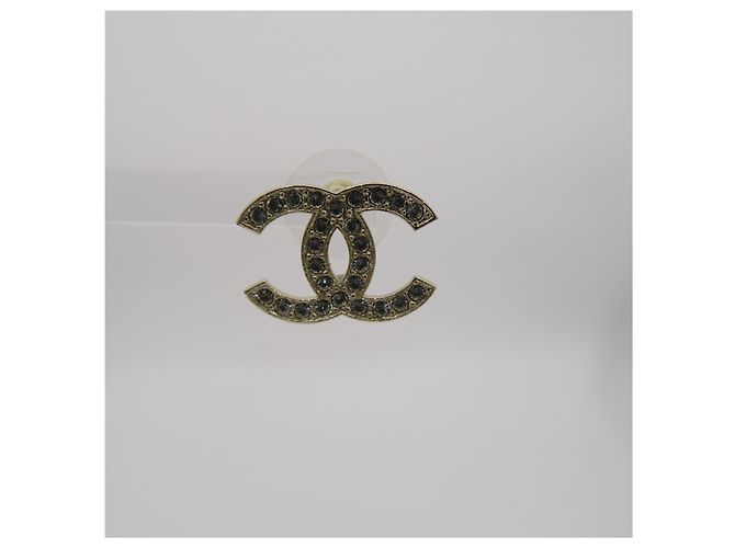 Chanel Orecchini Diamante Gold Crystal CC Logo - vista 3