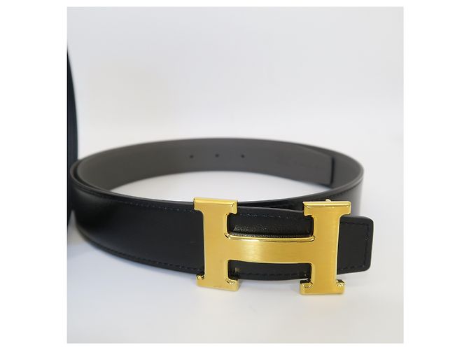 Hermès Wendbarer Ledergürtel Matte Black Gold - Ansicht 10