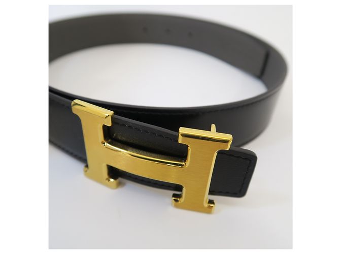 Hermès Wendbarer Ledergürtel Matte Black Gold - Ansicht 5