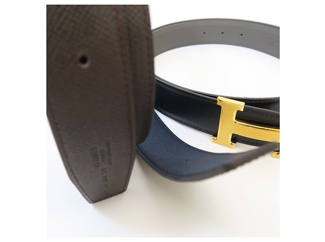 Hermès Wendbarer Ledergürtel Matte Black Gold - Ansicht 7
