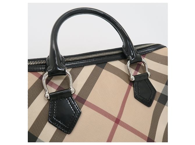 Burberry Borsa Boston Nova Check in vernice - vista 10