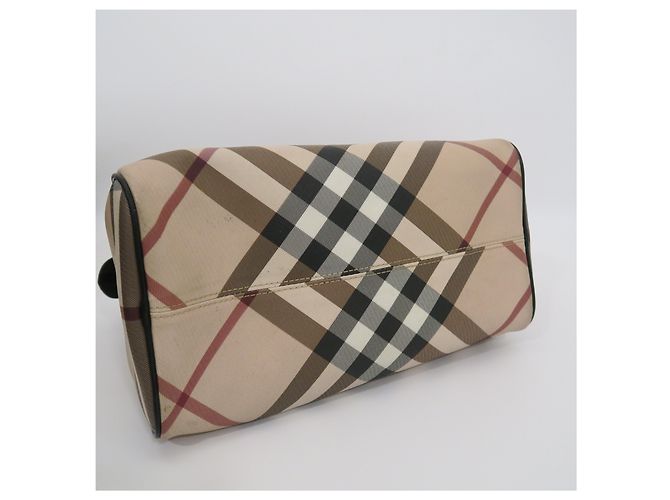 Burberry Borsa Boston Nova Check in vernice - vista 11