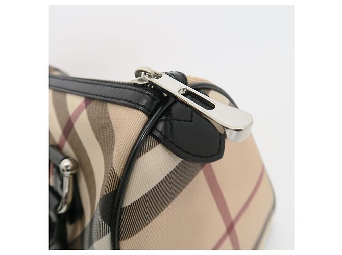 Burberry Borsa Boston Nova Check in vernice - vista 7