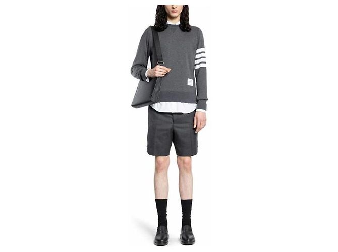 Thom Browne RWB Strick-Sweatshirt Dunkelgrau - Ansicht 3