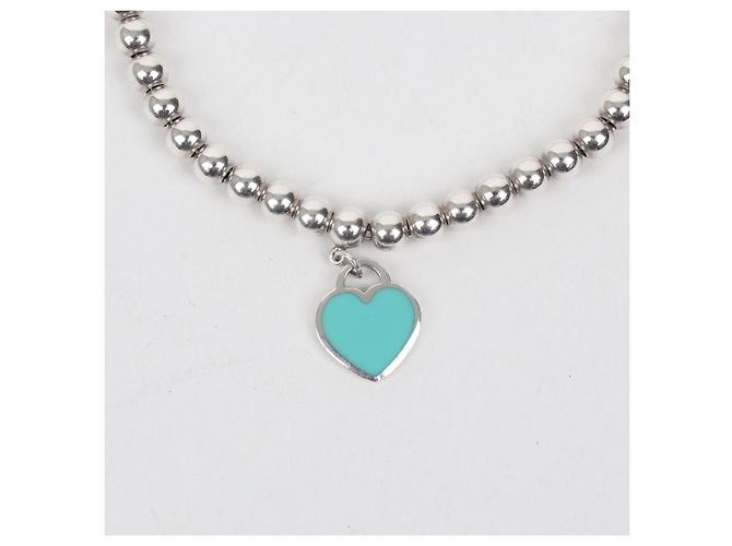 Tiffany & Co Bracciale a grani con ciondolo a cuore Return to Tiffany Blue - vista 3