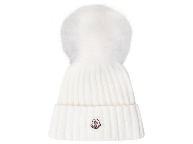 Moncler Wollmütze mit Bommel Weiß - Ansicht 4