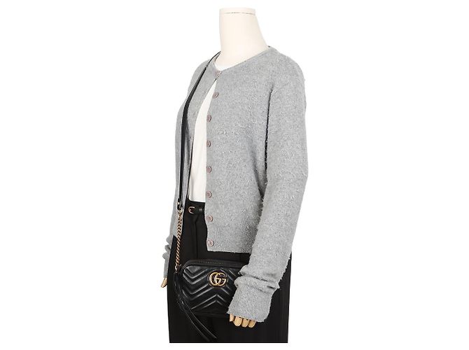 Gucci Mini borsa a tracolla GG Marmont matelassé nera - vista 10
