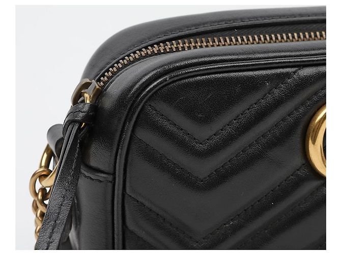 Gucci Mini borsa a tracolla GG Marmont matelassé nera - vista 2