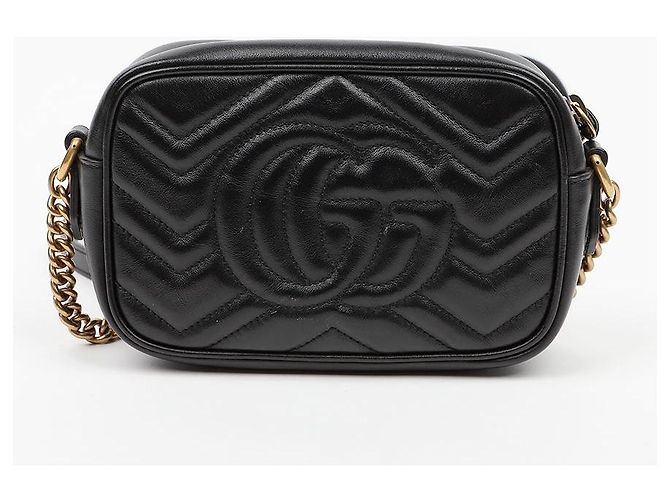 Gucci Mini borsa a tracolla GG Marmont matelassé nera - vista 4