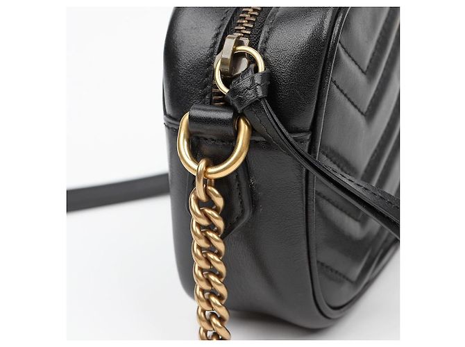 Gucci Mini borsa a tracolla GG Marmont matelassé nera - vista 6