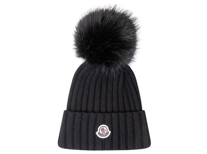 Berretto di lana Moncler con pompon nero - vista 4