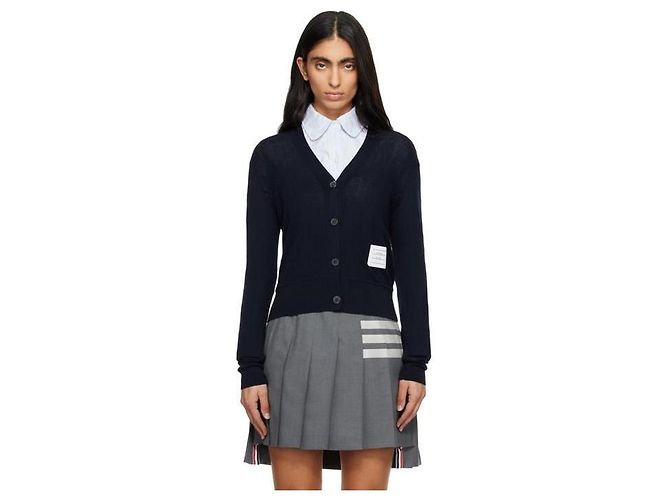 Thom Browne Weit gestrickter Wollcardigan mit V-Ausschnitt - Ansicht 4
