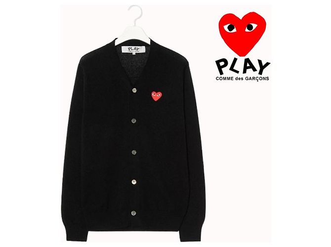 Comme Des Garcons Play Red Heart Strick-Cardigan Black AX - Ansicht 4