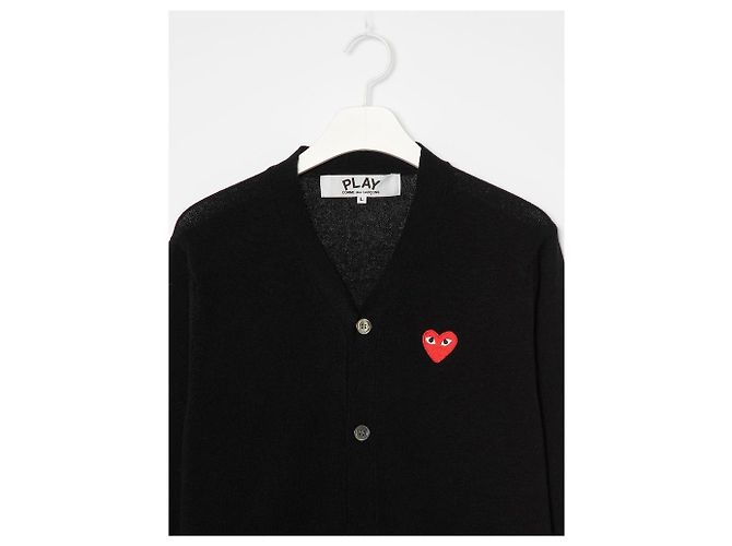 Comme Des Garcons Play Red Heart Strick-Cardigan Black AX - Ansicht 7