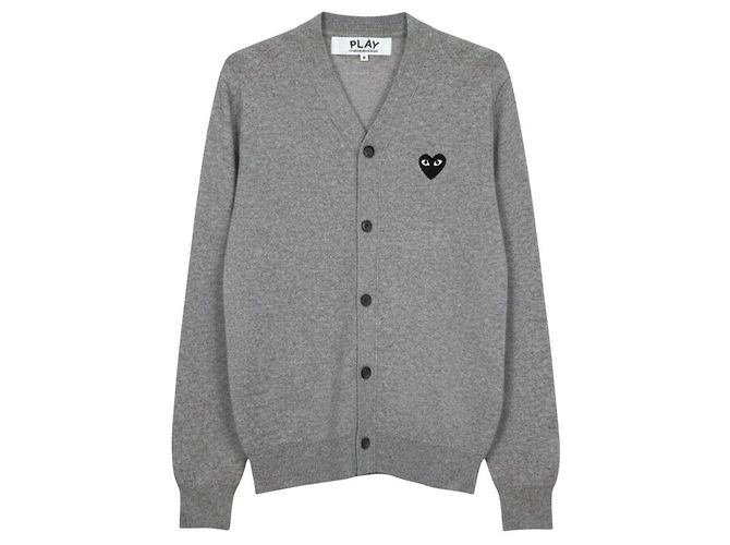 Comme Des Garcons Play Black Heart Strickcardigan Grau - Ansicht 11