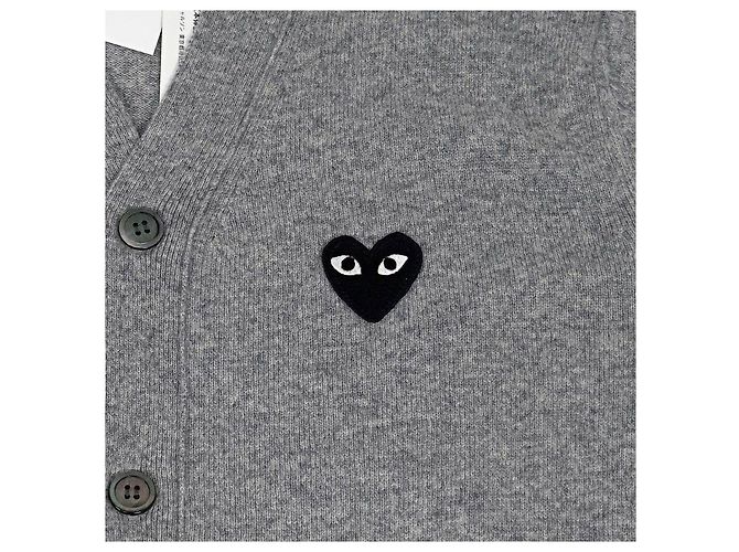 Comme Des Garcons Play Black Heart Strickcardigan Grau - Ansicht 4