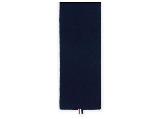 Thom Browne Kaschmir Schal mit Rippstrick Navy - Ansicht 4