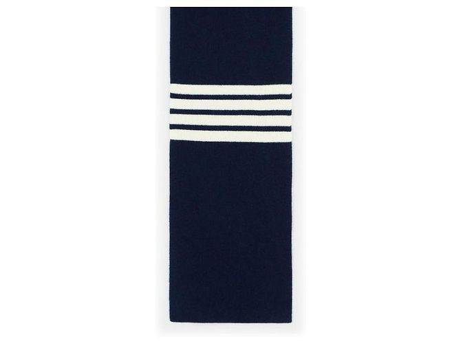Thom Browne Kaschmir Schal mit Rippstrick Navy - Ansicht 5