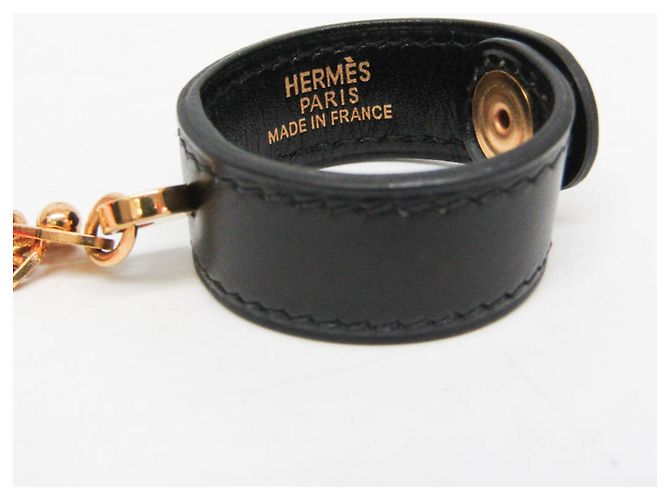 Hermès Hermes Vintage Handschuhhalter aus Leder mit Metall - Ansicht 4