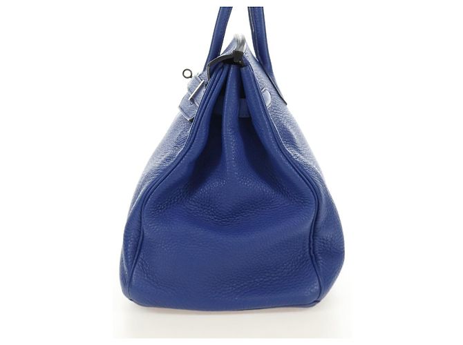 Hermès Hermes Birkin Blue Clemence con Palladium Hardware 35 - vista 3