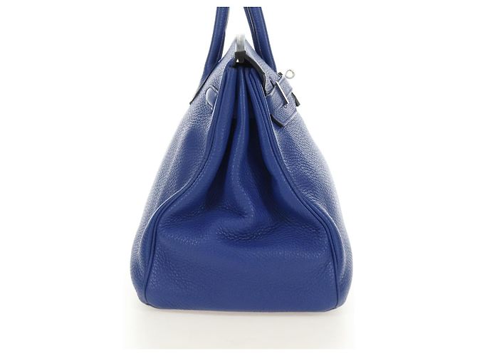 Hermès Hermes Birkin Blue Clemence con Palladium Hardware 35 - vista 4
