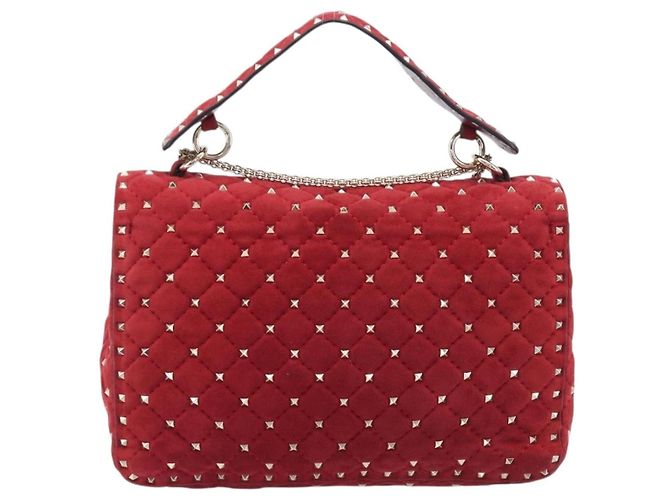 Valentino Garavani Rockstud Spike Flap Quilted Suede Medium - vista 2