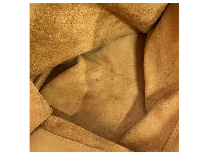 Borsa Tote Prada in camoscio beige - vista 9