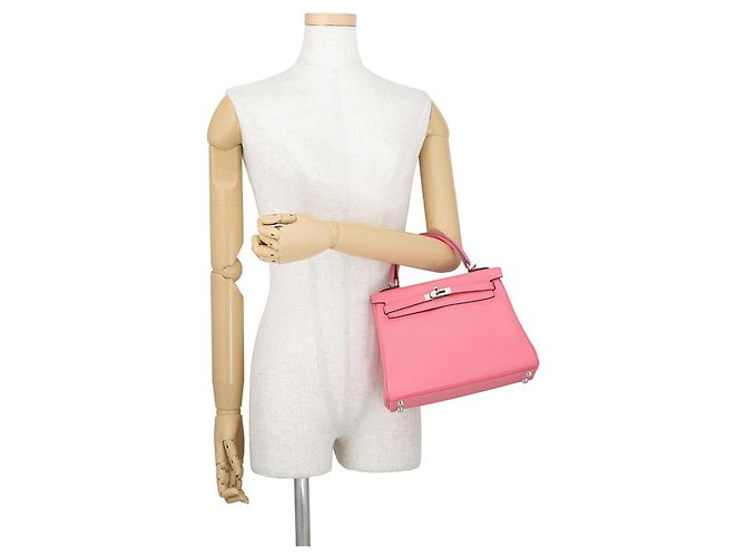 Hermès Borsa Hermes Kelly 25 in Rose Azalee - vista 4