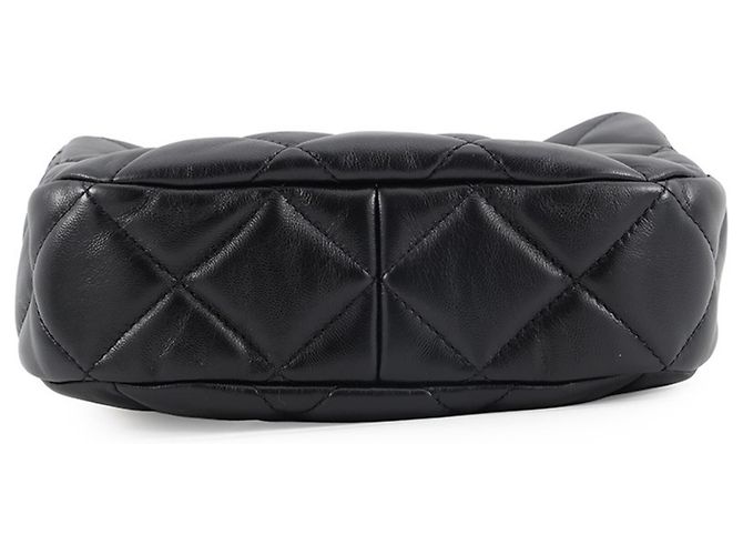 Borsa a tracolla con catena Chanel in lambskin nero - vista 3