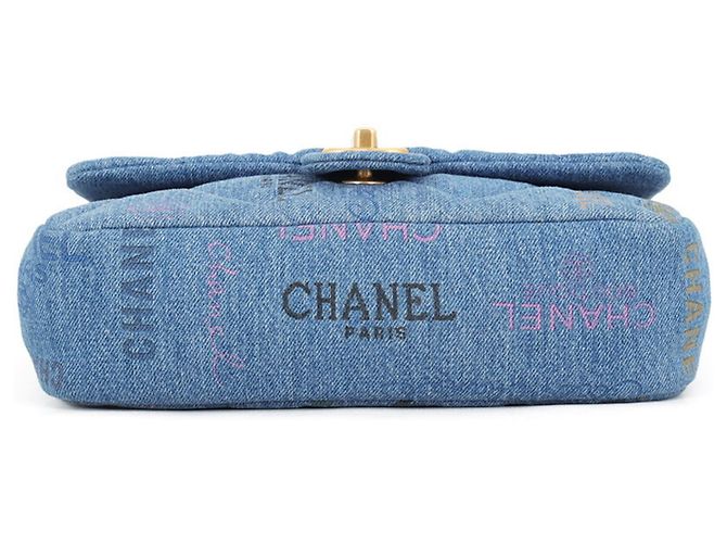 Borsa a spalla Chanel Matelassé Flap Small in denim - vista 3