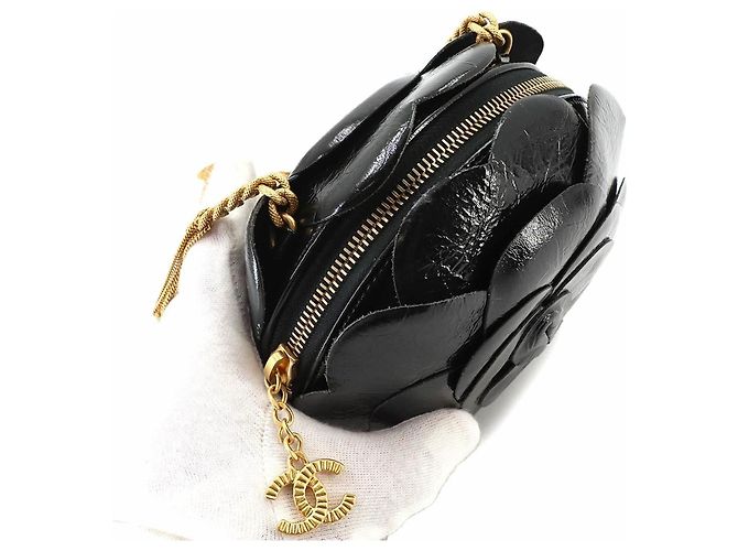 Borsa a tracolla con catena Chanel Camellia Evening - vista 9