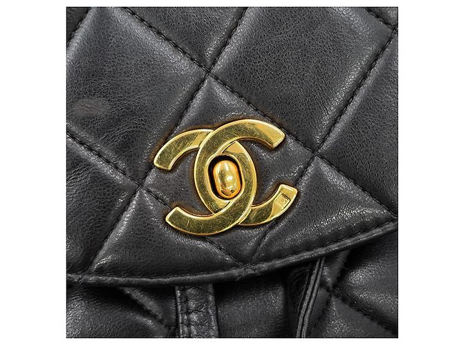 Zaino Chanel in pelle d'agnello nera - vista 13