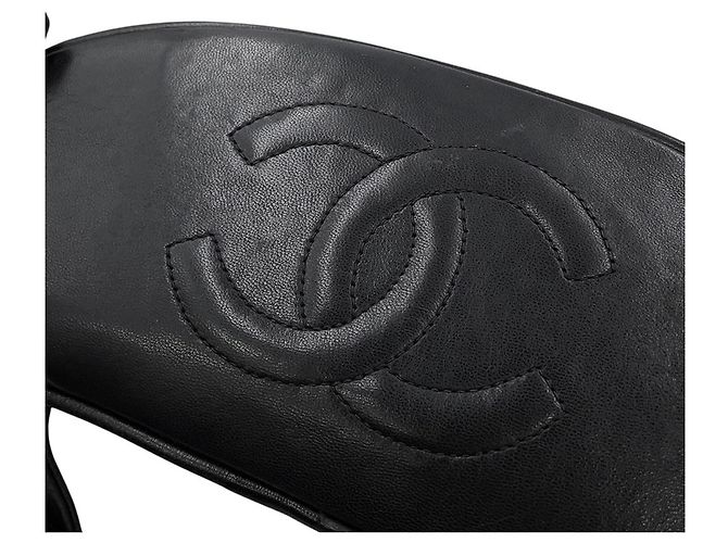 Zaino Chanel in pelle d'agnello nera - vista 7