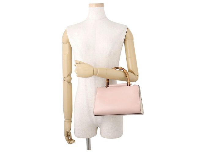 Bamboo Borsa a mano Gucci Nymphaea in pelle e bambù - vista 4