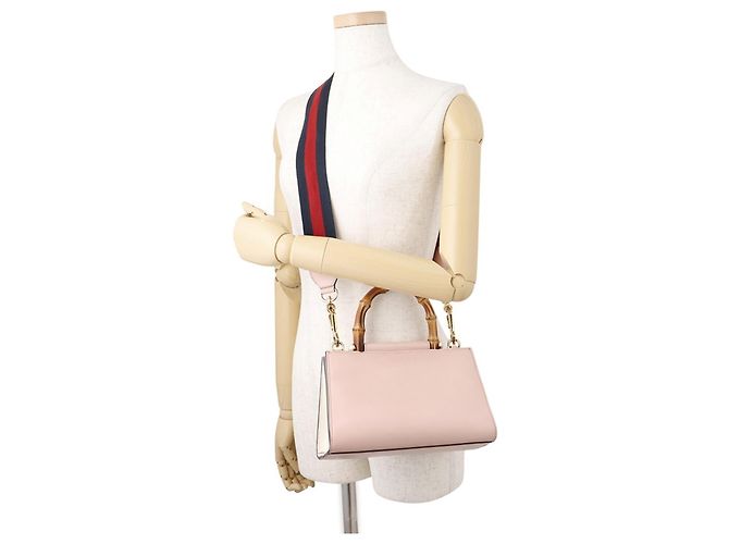 Bamboo Borsa a mano Gucci Nymphaea in pelle e bambù - vista 5