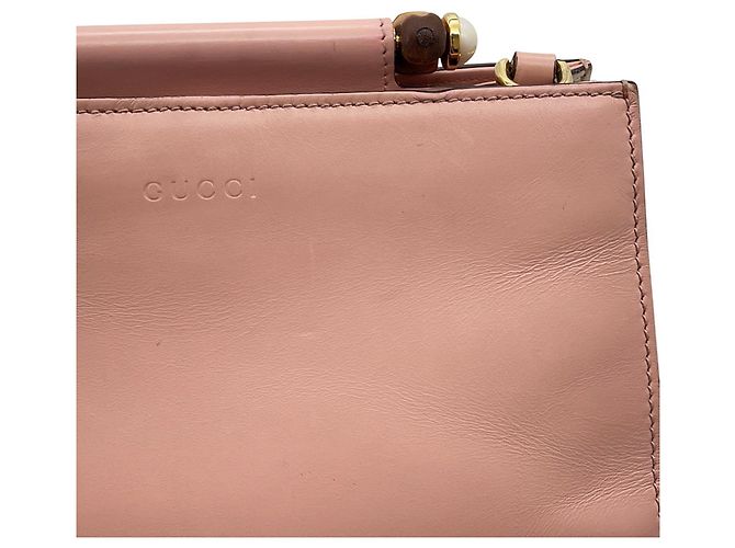 Bamboo Borsa a mano Gucci Nymphaea in pelle e bambù - vista 7