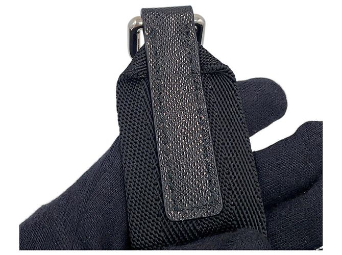 Borsa a spalla Prada in nylon nero - vista 11