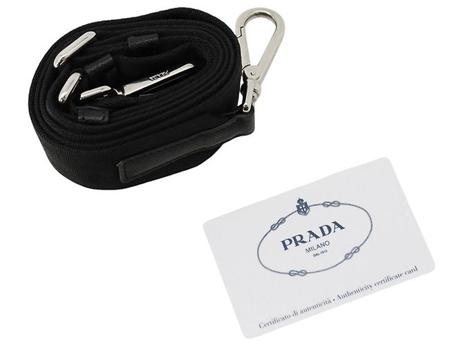 Borsa a spalla Prada in nylon nero - vista 15