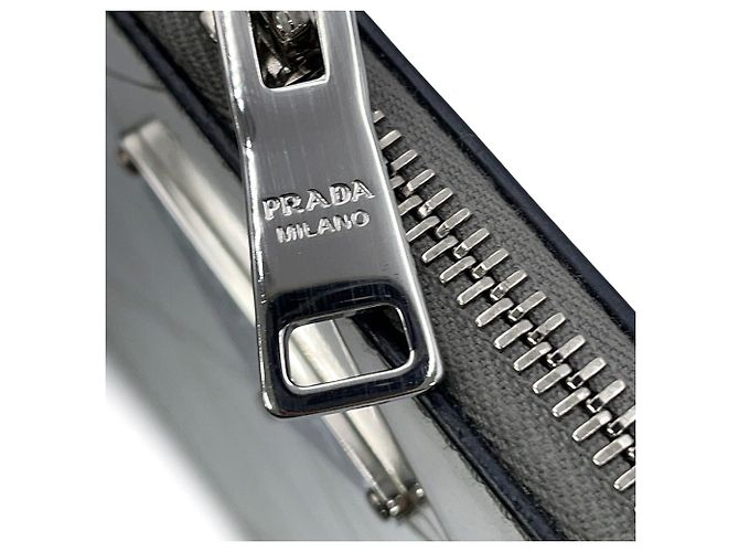 Borsa a mano Prada in pelle metallizzata - vista 14