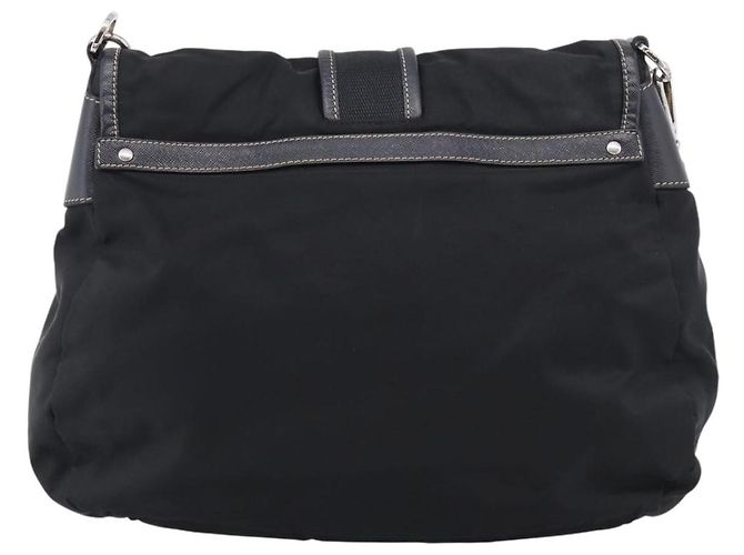 Double Prada Borsa a Tracolla Tessuto con Doppia Tasca Medium - vista 2