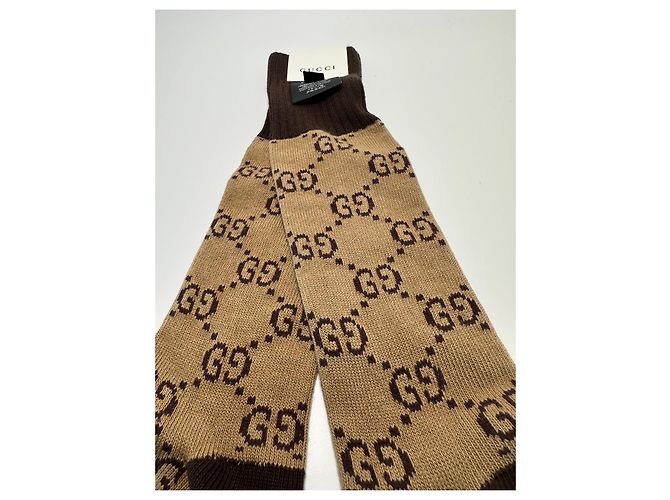 Gucci Lange Socken GG-Muster Beige Braun - Ansicht 14