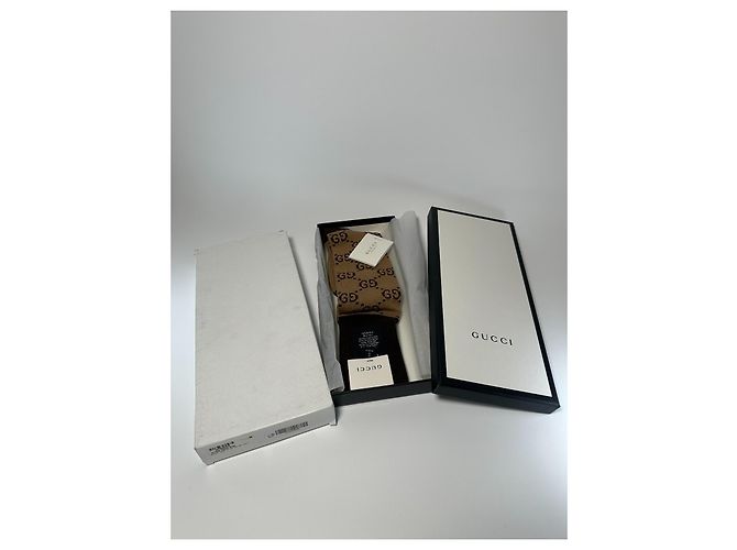 Gucci Lange Socken GG-Muster Beige Braun - Ansicht 3