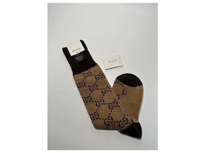 Gucci Lange Socken GG-Muster Beige Braun - Ansicht 5