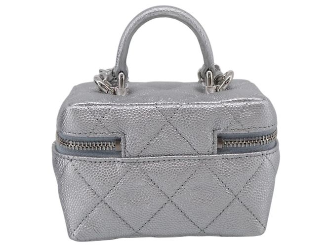 Chanel Classic Top Handle Vanity Case mit Kette aus gestepptem Lammleder Mini - Ansicht 2
