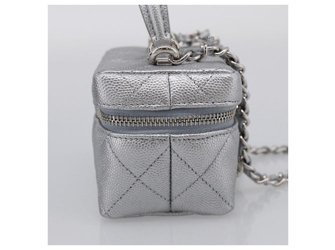 Chanel Classic Top Handle Vanity Case mit Kette aus gestepptem Lammleder Mini - Ansicht 3